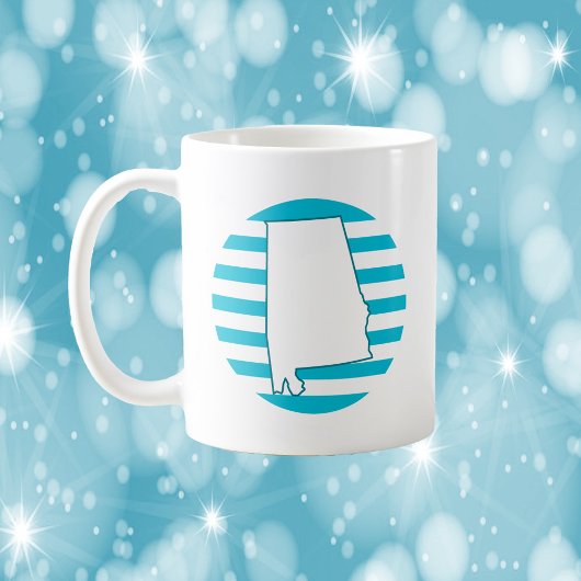 アラバマ米州輪郭レトロ円青 コーヒーマグカップ