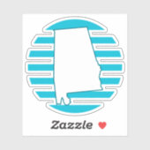 アラバマ米州輪郭レトロ円青 シール (シート)