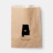 アラバマ結婚式の引き出物トリートサックス、紙抱き枕 フェイバーバッグ (正面)