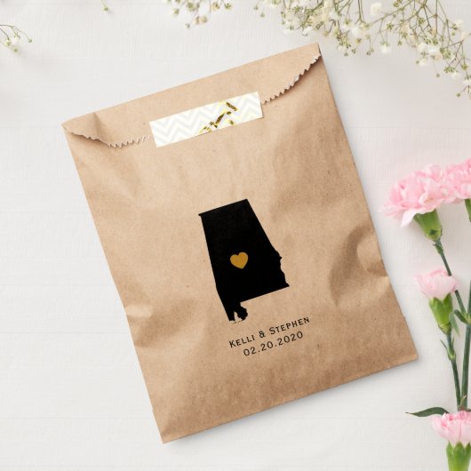 アラバマ結婚式の引き出物トリートサックス、紙抱き枕 フェイバーバッグ (封をした状態)