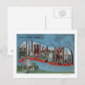 アラバマ語（青）ラージ・レター・シーンAlabama ポストカード (正面/裏面)