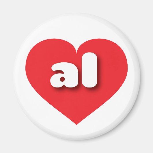 アラバマ赤いハート- I love al マグネット (正面)