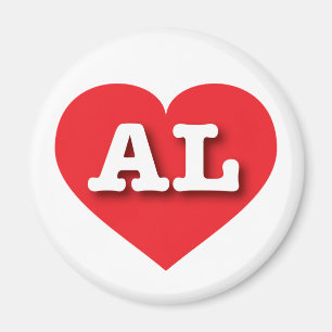 アラバマ赤いハート- I love AL マグネット