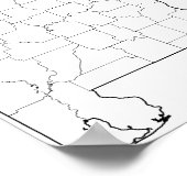 アラバマ郡の空白の概要マップ ポスター (角)