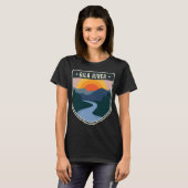 アラバマ釣りベストフィッシュギフトアメリカ国旗フィ Tシャツ (正面フル)