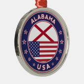 アラバマ、アラバマTシャツ、アラバマのステッカー メタルオーナメント (右)