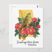 アラバマ・イエローファーマーカメリアから愛を送る ポストカード (正面/裏面)