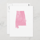 アラバマ-グランジなピンクのヴィンテージ ポストカード (正面/裏面)
