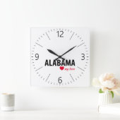 アラバマ スクエア壁時計 (ホーム)
