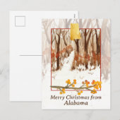 アラバマ・ツリーズのウィンター・スノーより、メリー・クリスマス シーズンポストカード (正面/裏面)
