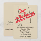 アラバマ ハート・オブ・ディクシー 結婚式招待状 招待状 (正面/裏面)