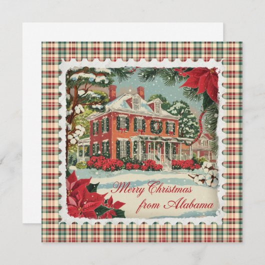 アラバマ・ホリデー・カードからのクリスマス・グリーティング シーズンカード (正面/裏面)