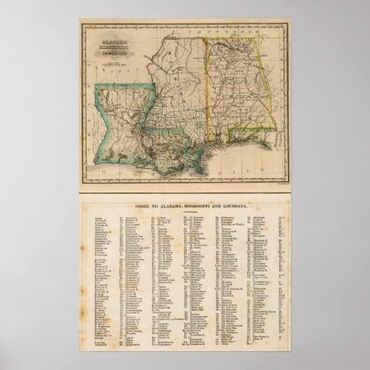 アラバマ、ミシシッピ、ルイジアナ ポスター (正面)