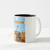 アラバマ・ヴィンテージ旅行ポスター ツートーンマグカップ (正面右)