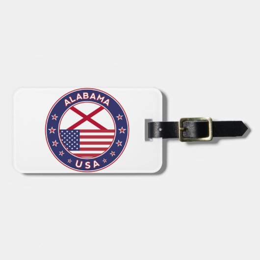 アラバマ，米国州，アラバマTシャツ，アラバマ ラゲッジタグ (正面横)