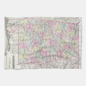 アラバマ(1855年)のヴィンテージの地図 キッチンタオル (横)