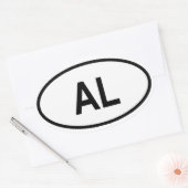 アラバマ「AL」 楕円形シール (封筒)