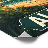 アラバマUSAヴィンテージイラストレーション旅行 ポスター (角)