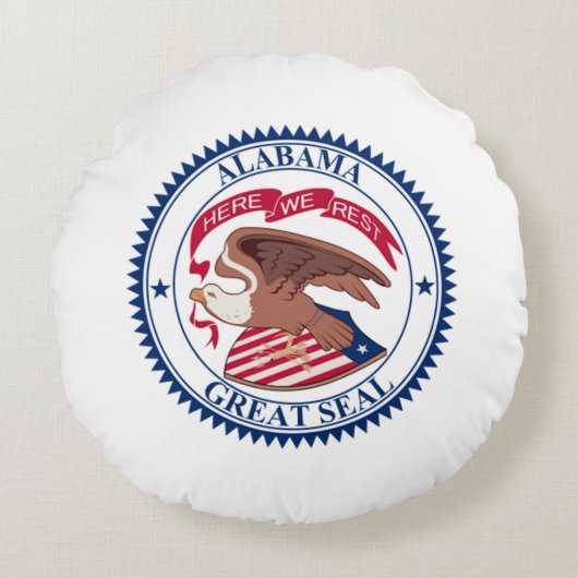 アラバ素晴らしマ1868年印 ラウンドクッション (正面)