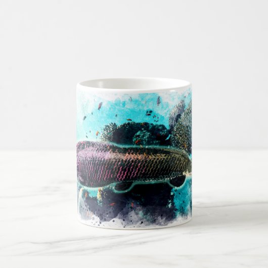 アラパイマモンスターフィッシュウォーターカラーピラルクパイチェ コーヒーマグカップ (中央)