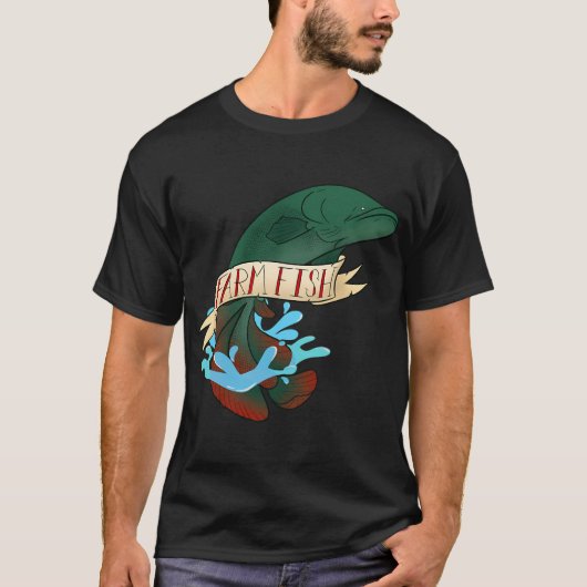アラパイマ 養魚場 デザイン Tシャツ (正面)