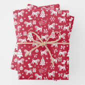 アラパハブルーブラッドブルドッグクリスマス ラッピングペーパーシート (インサイチュ)