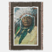 アラパホー族のインディアンの酋長PortraitColorado スローブランケット (正面縦)