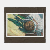 アラパホー族のインディアンの酋長PortraitColorado フリースブランケット (正面(横))