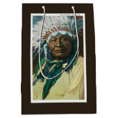 アラパホー族のインディアンの酋長PortraitColorado ミディアムペーパーバッグ (正面)