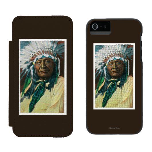 アラパホー族のインディアンの酋長PortraitColorado Incipio iPhoneウォレットケース (並び)
