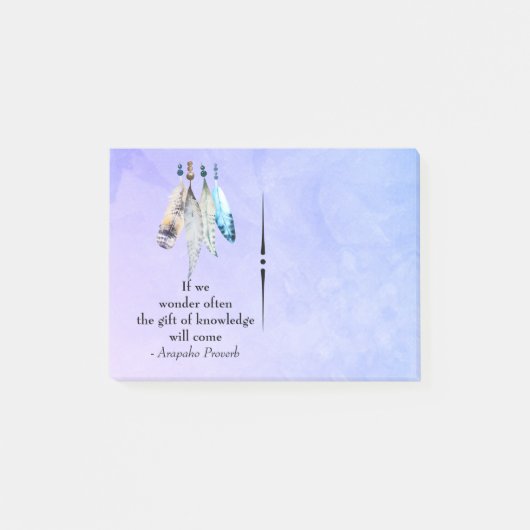 アラパホ先住民アメリカの羽毛の諺 ポストイット (正面)