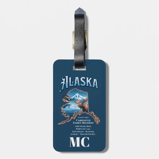 アラパーソナライズされたスカクルーズバケーション懇親会 ラゲッジタグ (裏面縦)