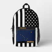 アラパーソナライズされたスカ国旗のバッグ、アメリカ国旗 プリントバックパック (正面)