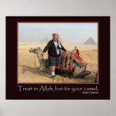 アラビアおもしろい語諺エジプトのピラミッドCamel写真 ポスター (正面)