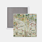 アラビアとインド、「ミラー・アトラス」から1519年 マグネット (正面/裏面)