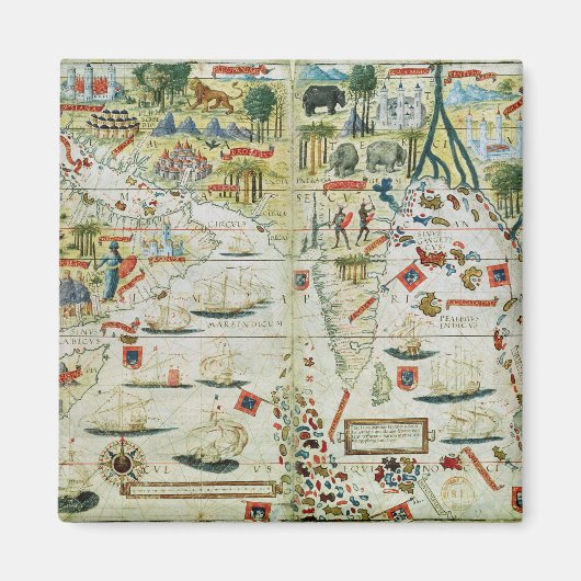 アラビアとインド、「ミラー・アトラス」から1519年 マグネット (正面)