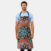 アラビアのタイル、ヴィンテージパッチワークのパターン。 エプロン (着用した状態)