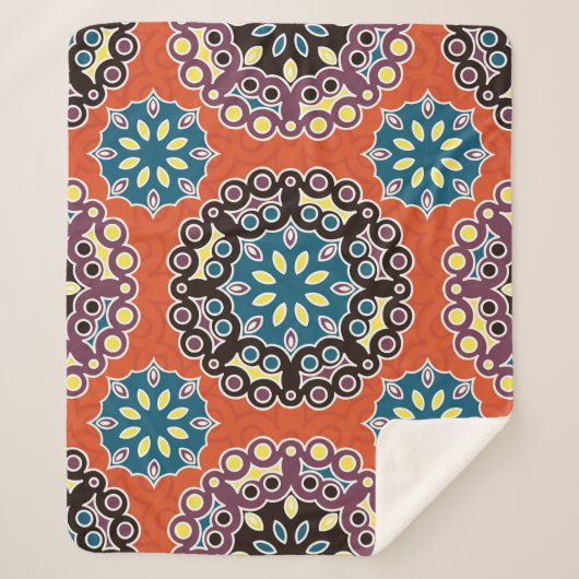 アラビアのタイル、ヴィンテージパッチワークのパターン。 シェルパブランケット (正面)