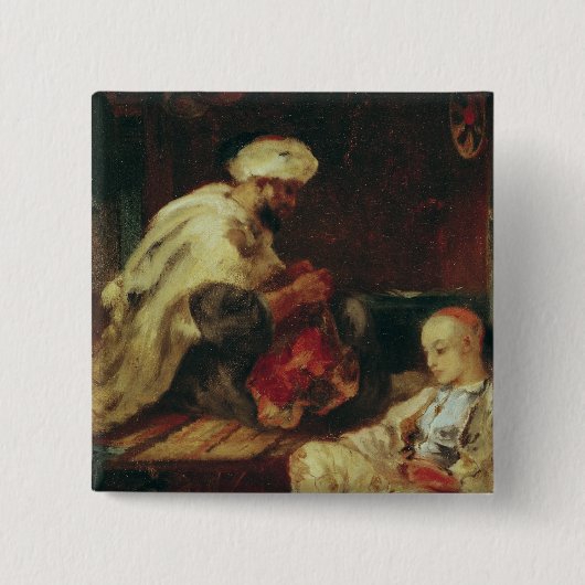 アラビアのテーラーの研修会のインテリア 缶バッジ (正面)