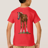 アラビアの子馬のフード付きの子供のスエットシャツ Tシャツ (裏面)