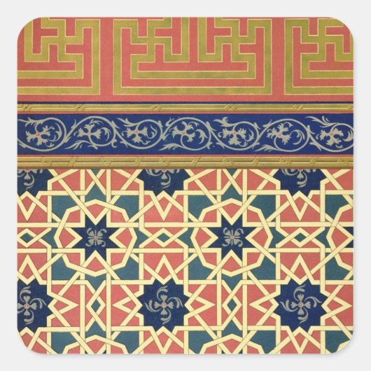 アラビアの装飾デザイン(カラーリトボ) スクエアシール (正面)