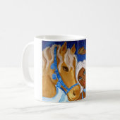 アラビアの青のベリーダンスのマグの半分の覆い コーヒーマグカップ (正面左)