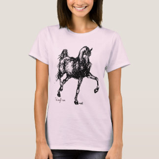 アラビアの馬のシンプルのスケッチ Tシャツ