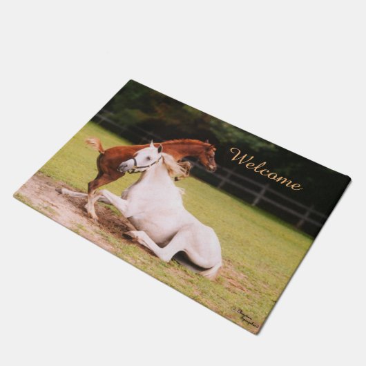 アラビアの馬の歓迎された玄関マット ドアマット (アングル)