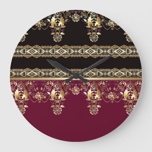 アラビアアンティークの装飾的な東観賞用バロック ラージ壁時計 (正面)