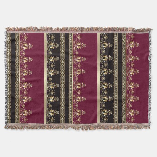アラビアアンティーク装飾東バロック スローブランケット (正面)