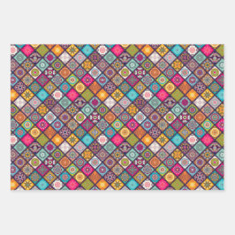 アラビアカラフルマンダラランタン異国デザイン ラッピングペーパーシート