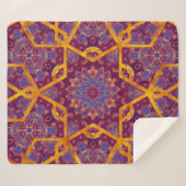 アラビアスタイル、水色イスラムのシームレスなパターン シェルパブランケット (正面(横))