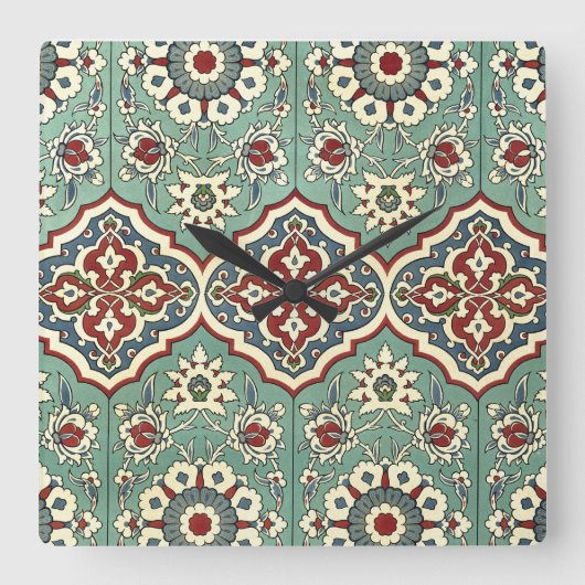 アラビアデザイン#11アットエンポリオモファ スクエア壁時計 (正面)