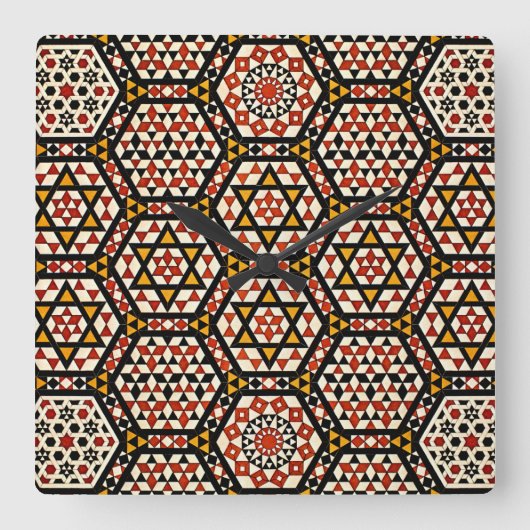 アラビアデザイン#12アットエムポリオ・モファ スクエア壁時計 (正面)